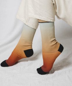 Chaussettes – Panorama Orange & Vert