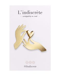 Broche dorée – Accroche-coeur