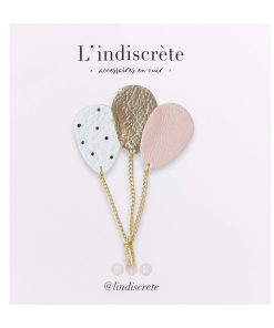 Broche ballon – Pois, Nude & Doré