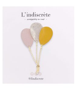 Broche ballon – Nude, Moutarde & Doré