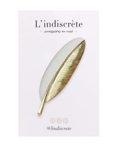 Broche plume – Blanc