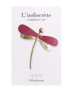 Broche libellule mini – Bordeau