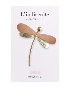 Broche libellule mini – Rose nude