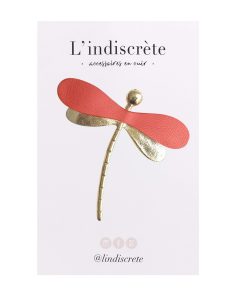 Broche libellule mini – Pêche