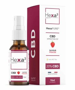 Huile MCT CBD 20% Fraise 10ml – Spray – HEXA3