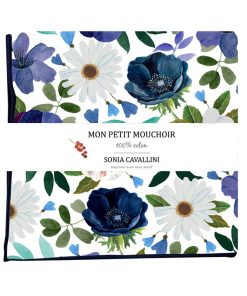 Mouchoir en tissu – Fleurs bleues