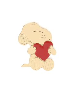 Pin&rsquo;s doré – Snoopy coeur