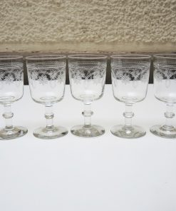 5 Anciens Verres à Porto – Décor Etoile Gravé